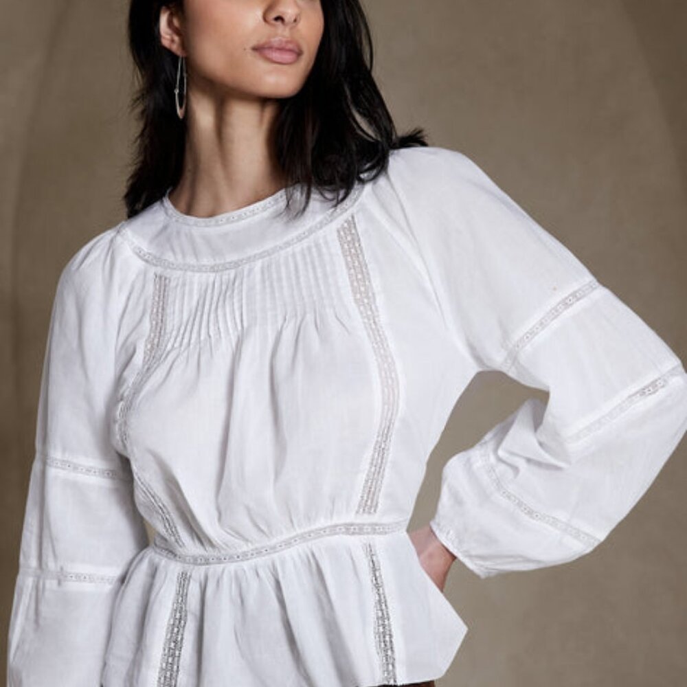 Banana Republic White Nellie Cotton Blouse